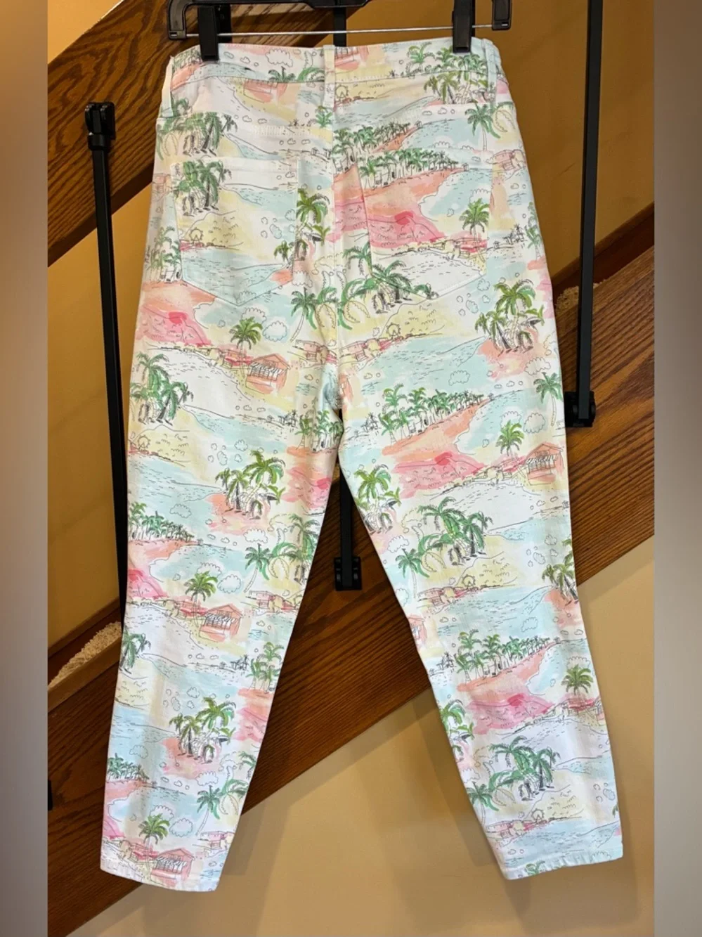 Talbots Pants Flawless High Waist Jeggings Crop Tropical Print SZ. 10 Women’s - Picture 2 of 14